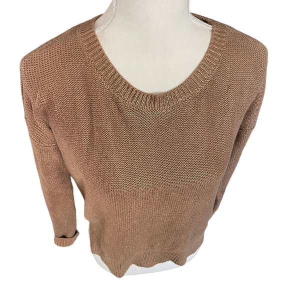 Banana Republic Heritage Womens Crew Neck Knit Sweater Long Sleeve Size XS Tan - Picture 4 of 7